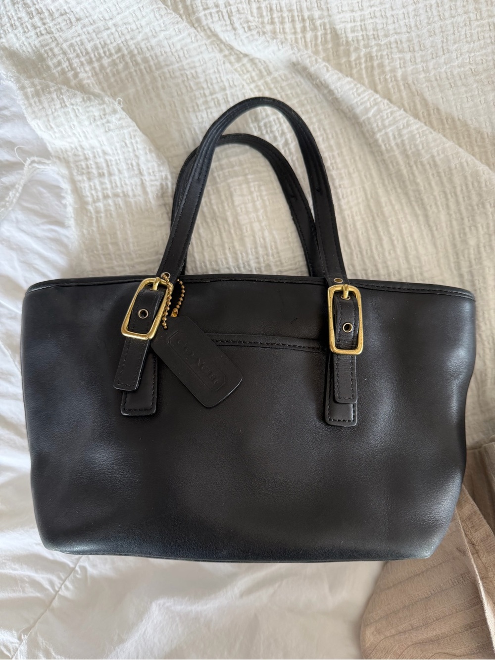 Coach Black Leather Legacy West Mini Market Purse Small Tote Authentic - Picture 5 of 9
